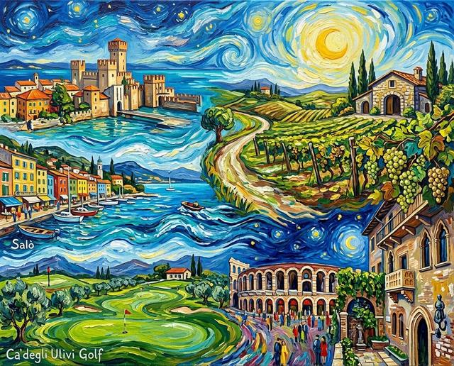 Manerba del Garda im Stil von Van Gogh